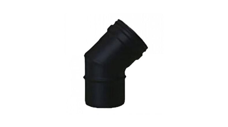 PELET SOBA BORUSU DİRSEĞİ 45 / BOY: 4 CM / ÇAP: 8 CM / MAT SİYAH / 304 KROM / CONTALI / BABA’S STOVE